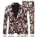 Cloudstyle Mens 2 Piece Suit Notched Lapel Sport Coat Floral One Button Slim Fit Tweed Suit