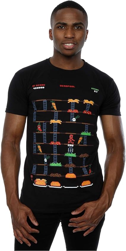 Amazon Marvel メンズ デッドプール レトロ ゲーム Tシャツ Us サイズ 3x Large カラー ブラック Tシャツ カットソー 通販