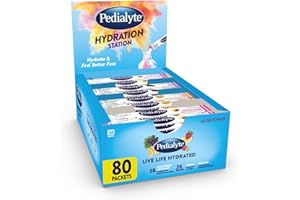 Pedialyte Electrolyte Powder | Hydration Drink for Kids & Adults | Hydration Station Variety Pack: Grape, Strawberry Lemonade, and Orange, 80 Powder Packets