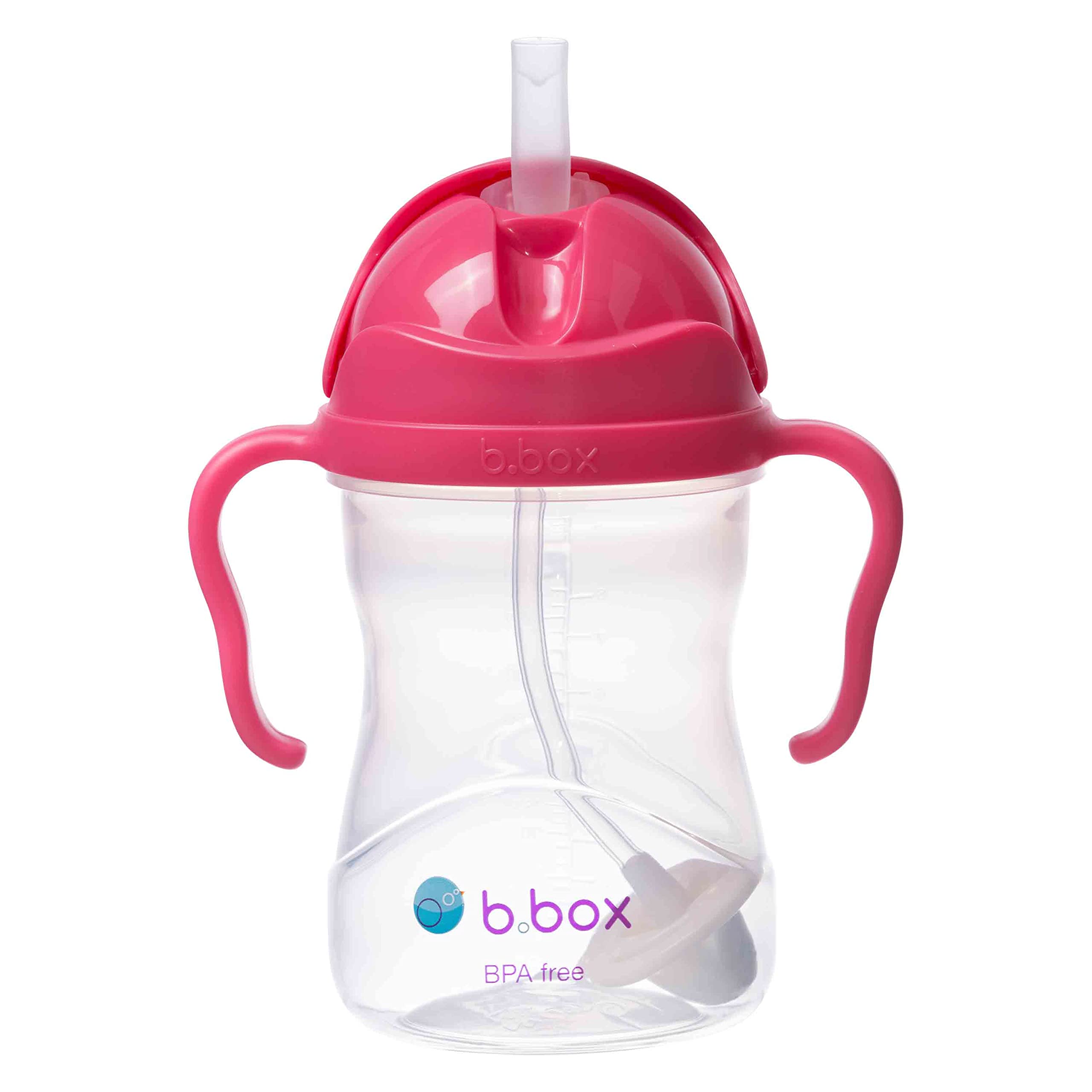 b.box Sippy Cup | Drink from any Angle | Fliptop, Weighted Straw, Leak Proof & Easy Grip | BPA Free, Dishwasher safe | From 6m+ | 240ml/8 oz (Raspberry) โ image 1