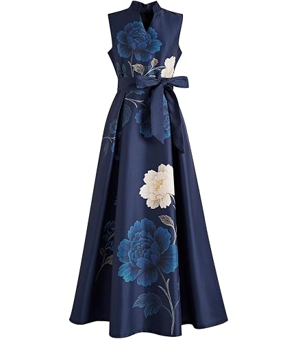 CHICWISH Women Floral Cutwork Embroidery Pearl Belted Midi Dress Elegant Mock Neck Short Sleeve A Line Vacation Long Dress Black : Clothing, Shoes & Jewelry