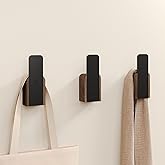 NANAGIFTREE Wood Wall Hooks, Heavy Duty Coat Hooks Wall Mounted, 22lbs Load Bearing Solid Hooks for Hanging Coats, Bags, Towels, Hats, Decorative Wall Hooks for Bedroom, Bathroom, Entryway- Set of 3