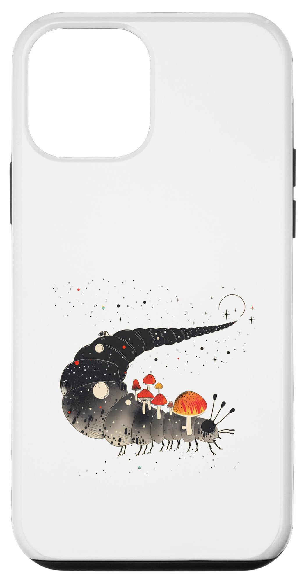iPhone 12 mini Surreal Caterpillar with Toadstools - Forest Motif Case