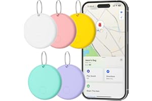 Eelexa 2025 Smart Air Tags for Apple Find My, 5 Pack Waterproof Bluetooth Trackers for Keys, Luggage, Wallet, iOS Key Finder with Replaceable Battery, Macaron Colors Birthday Gifts