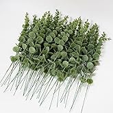 VOELIGT 130PCS Faux Eucalyptus Stems Fake Eucalyptus Leaves Real Touch Artificial Greenery Stems Vase Fillers for Conterpieces Flowers Bouquet Wedding Decorations