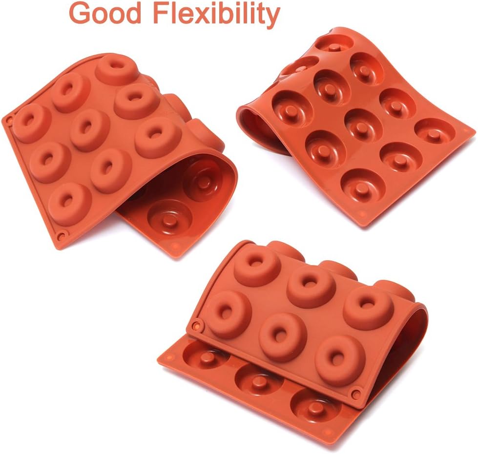 Mini Doughnut Mold Round Buscuit and Cake Mould for Baking DIY, Orange Circle, 18 Grilles - Image 4