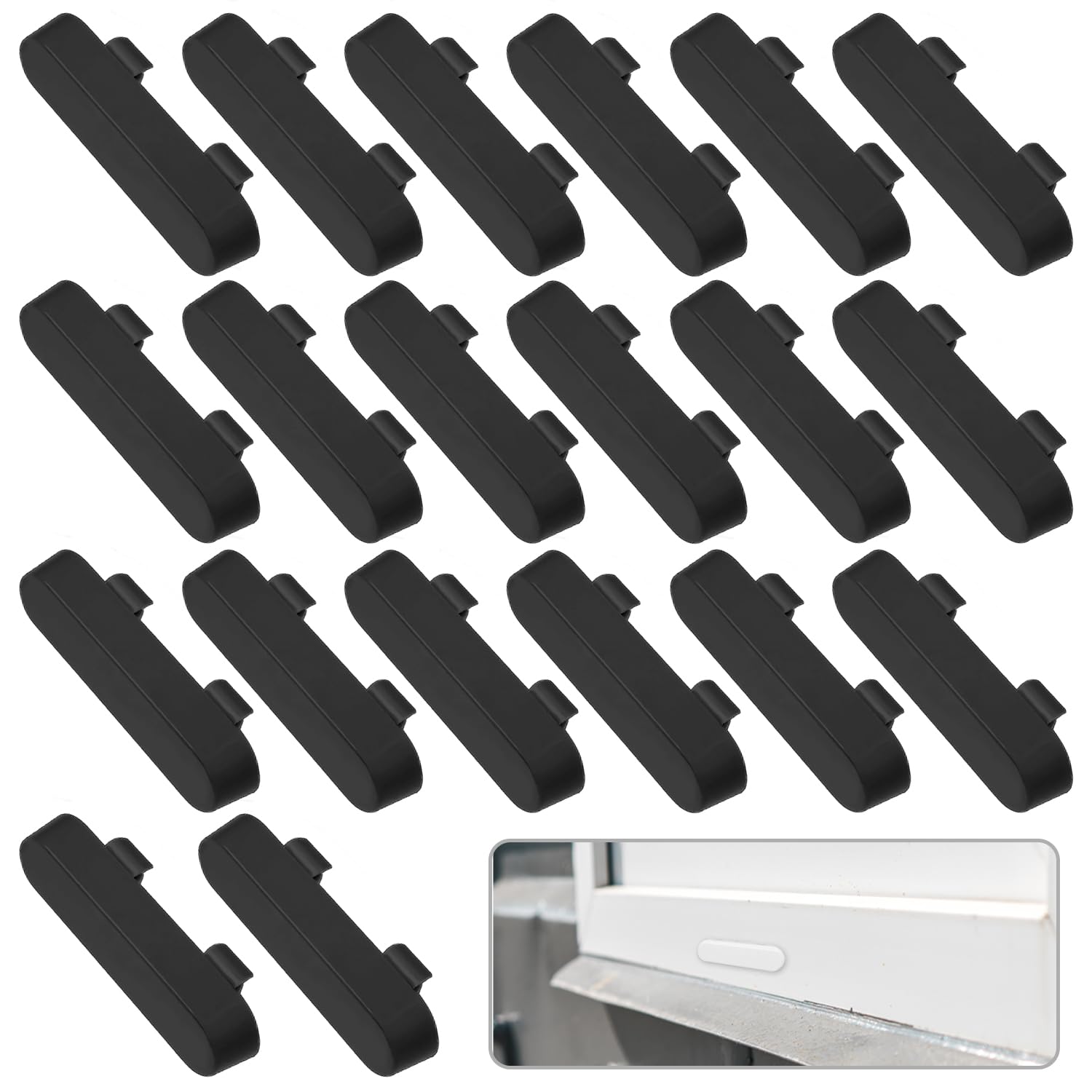 Weep Hole Covers - 20 PcCS PVC Window Drainage Caps for Upvc Windows - Window Sill Vent Covers Replacement - Black