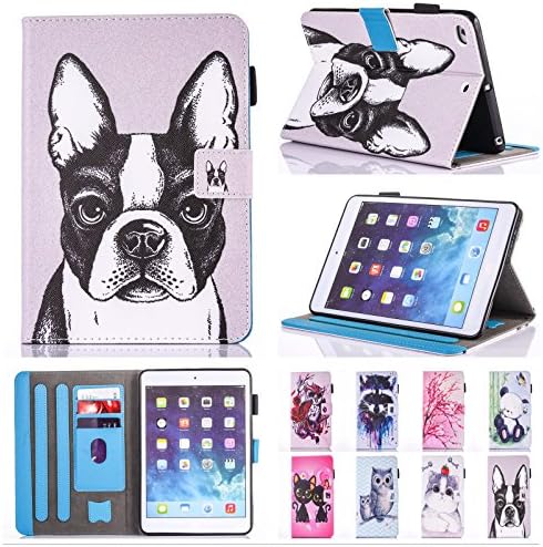 IPad mini Case,Mini 2/3/4 Case Chgdss [Corner Protection]Auto Wake/Sleep Multi-Angle Viewing Folio Stand Cover/Card Slots for Apple iPad mini 4/iPad mini 3/iPad mini 2/iPad mini 1-Cute Bulldog