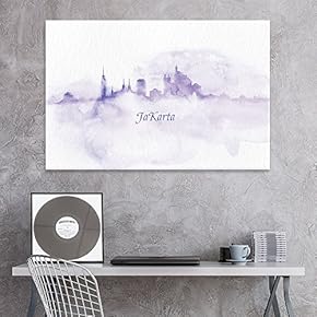Impressionism Watercolor Style City Landscape of Jakarta