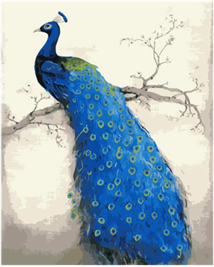 SGYYCZ Jigsaw Puzzle 1000 Piece Blue peacock Suitable For Teenagers And Adults Wooden Puzzle Unique Home Decorations And Gifts 75x50cm