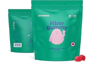 JOYSPRING Kids Fiber Gummies for Constipation - Fiber Gummies for Kids Ages 4-11 & Adults - Fiber Supplement Gummies for Regular Digestion - Natural Fiber for Kids - Orange & Berry Flavored - 5 mg - 60 Ct