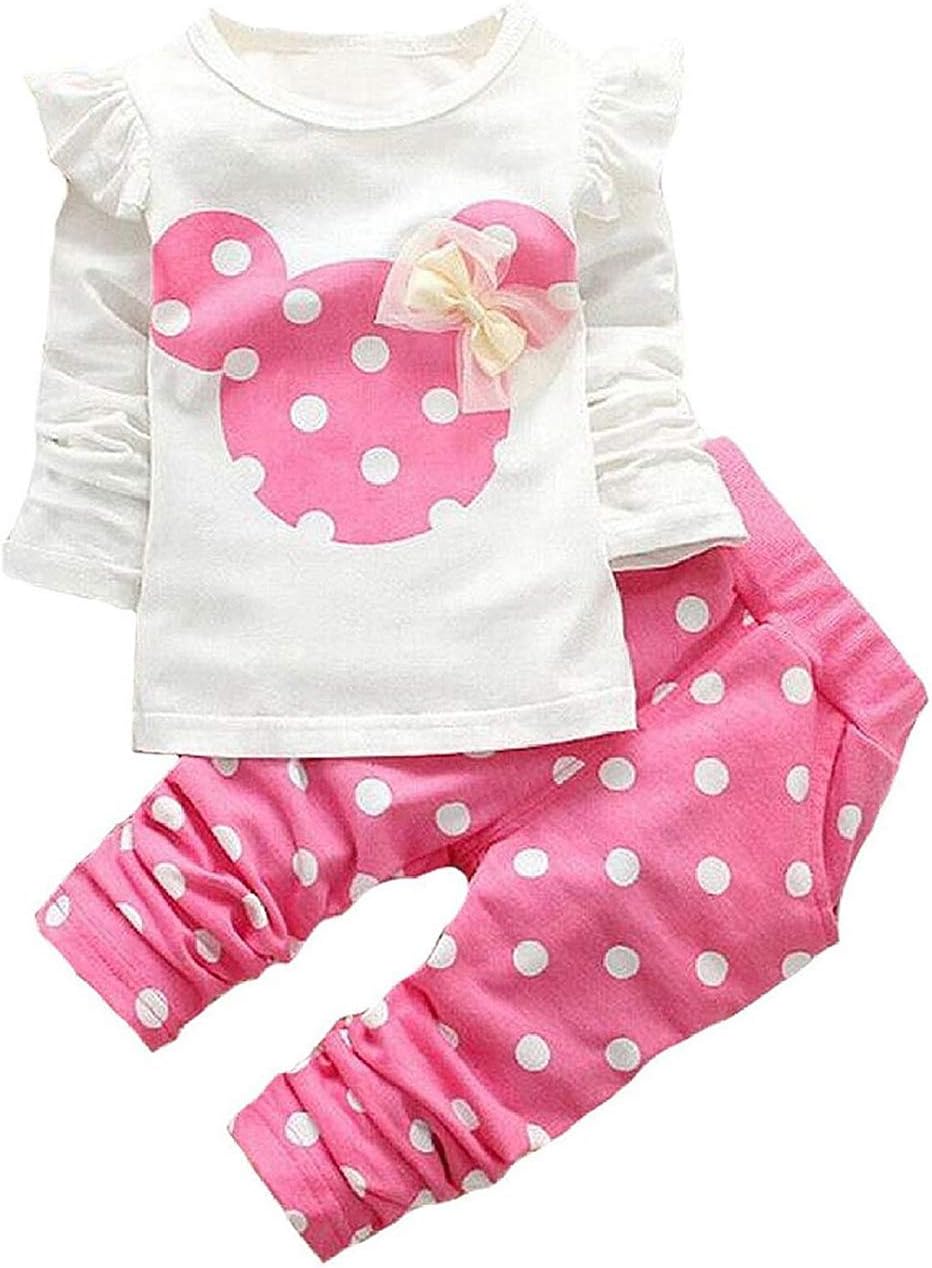AvidqueenCute Toddler Baby Girls Clothes Set Long Sleeve T-Shirt and Pants Kids 2pcs Outfits