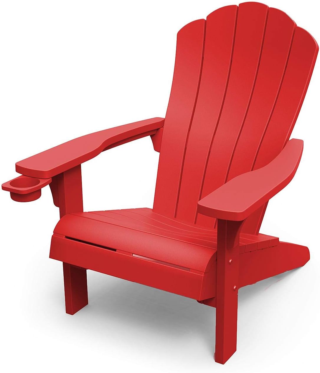 Outdoor Patio Garden Deck Furniture Resin Adirondack Chair with Built-in Cup Holder (Teal): Kitchen & Dining