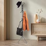 1ABOVE Metal Coat Rack with 12 Hooks, Freestanding, 67 Inch Black view 9