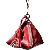 LFWATAXY Genuine Leather Retro Medieval Cowhide Purse Coin Purse Coin Pouch Coin Holder Change Purse for Women Men Wristlet Wallets for Women Keychain Wallet Mini Wallet (Red)