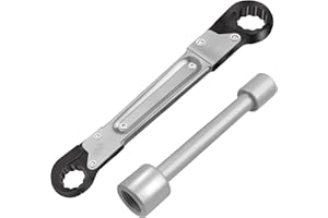 RUMNGSUY Plumbing Tools, Angle Stop Wrench Kit, Angle-on Wrench Professional Plumber Wrench Tools, Angle Stop Removal Tools for Installing New Compression Angle Stop and Removing the Compression Ring. Silver