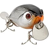 Fishing Lure - TOOGOO(R)14g 5cm lure Fishing Lure little fat Chubby disc with triple hook diving 1m (Gold + gray)