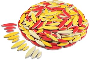 VERZ TILE VerzTile Mosaic Tiles for Crafts - Petal Shaped Ceramic Tile Craft Hobbies & Art Projects 39 Color Options Endless Creativity DIY Design (Red & Yellows Mix)