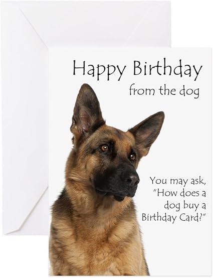 Cafepress A Partir Du Berger Allemand Carte D Anniversaire Carte De Vœux Carte De Note Carte D Anniversaire Vierge A L Interieur Mat Amazon Fr Fournitures De Bureau