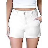 Astylish Womens Jean Shorts High Waisted Stretchy Buttoned Jean Short Casual Trendy Denim Shorts with Slanted Pockets