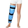 REVIX Full Leg Ice Pack Wrap Around Entire Leg, Reusable Gel Cold Wrap for Hip, Thigh and Knee, Soft Cold Compress Ice Pack Sleeve with 3 Straps