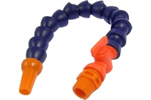 uxcell 14.4" Dark Blue 1/2-14NPT Thread Round Spout Plastic Flexible Oil Coolant Pipe Hose