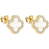 LaBling Clover Earrings for Women | Stylish Designer Studded Clover Stud Earrings | Lovely Gift for Women