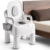 Zurcheel Bedside Commode for Seniors, Portable Commode Chair for Adult, Adjustable Seat Height Toilet Chair, Up 700lbs Heavy Duty Bedside Commodes for Seniors, Patient