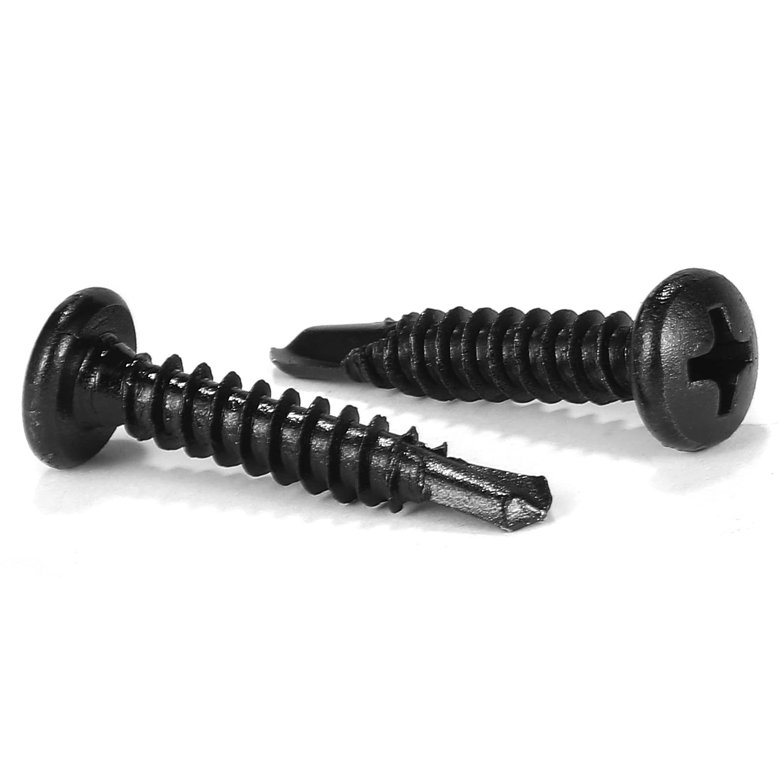 Photo 1 of #10 x 1" Sheet Metal Screws 100Pcs 410 Stainless Steel Pan Head Tek Screws Fast Self Tapping Screws Black Oxide by SG TZH