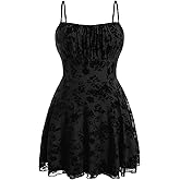 WDIRARA Women's Plus Size Cherry Print Tie Front Ruffle Hem A Line Cami Dress