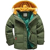 Vinmin Kids Winter Latest Thicken Hooded Jacket Warm Quilted Coat Casual Outdoor Cool Cute for Boys Girls Autumn Spring
