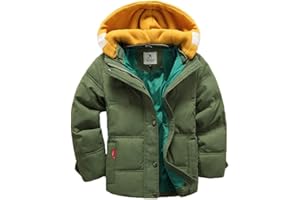 Vinmin Kids Winter Latest Thicken Hooded Jacket Warm Quilted Coat Casual Outdoor Cool Cute for Boys Girls Autumn Spring