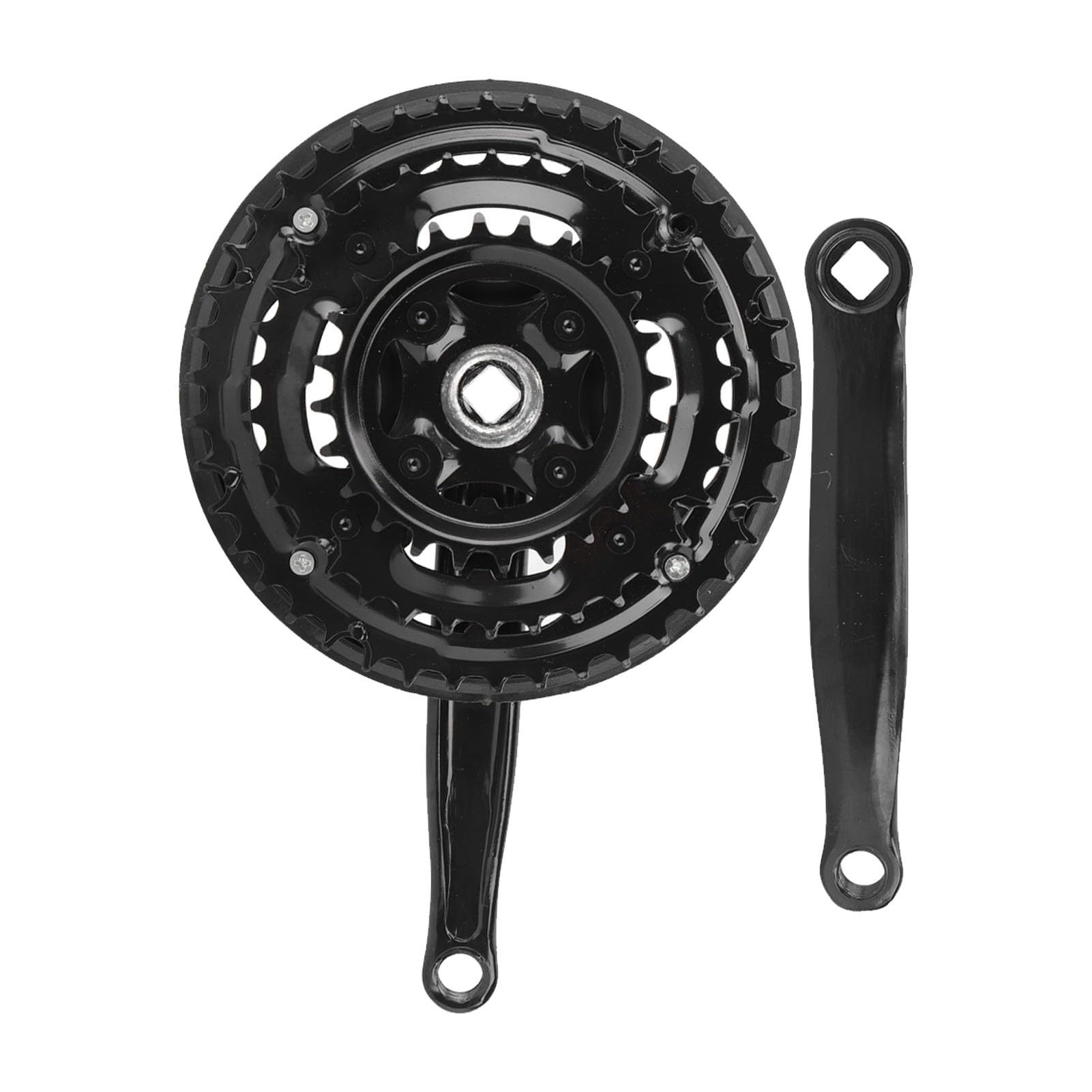 Yctze High Carbon Steel Crank Set with Chain Cover for 21/24/27 Speed Mountain Bikes - Durable 42T Design for Enhanced Performance and Style.