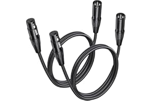 Aqdocvf 2 Pack Premium XLR Cable - 3ft, Male to Female Microphone Cable Oxygen-Free Copper (OFC) Mic Cord for Speaker Podcast Audio Mixer DMX Effector Amplifier Sound Card, Black