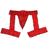 eywlwaar Men's Lace Lingerie Underwear Sexy Sissy Thongs Panties Boxer briefs