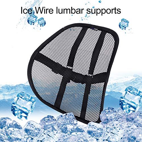 Lumbar Support, Cartop Mesh Back Cushion 2 Pack Lower Back Support, Double Mesh Lumbar Cushion Air Flow Breathable Back Support Cushion - Suitable for Office Chair Home Car (2-Pack)