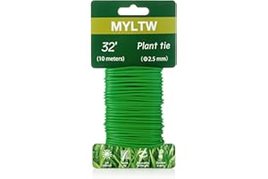 MYLTW 16FT Soft Plant Ties,Green Twist Garden Ties,Flexible Twist Ties for Climbing Plants House and Garden Plants Office Home Organizing(Diameter 5mm)