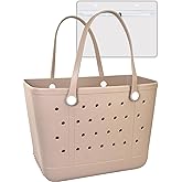 Uwyriwooq Beach Tote Bag for Women, Rubber Beach Bag Waterproof Sandproof, Extra Large EVA Tote Bag Boat Bag