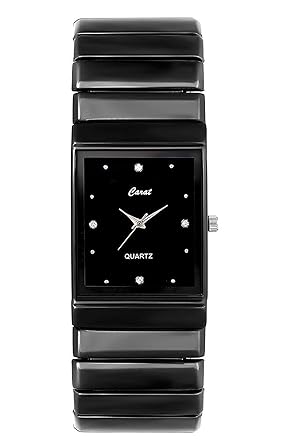 HK Global Fashion Rectangular Analog Full Black Dial with Stainless Steel Belt for Men - HKGL - 1044