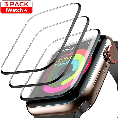Screen Protector for Apple Watch, (44mm for Series 4)[3-Pack] Liquid Skin HD Clear Max Coverage 