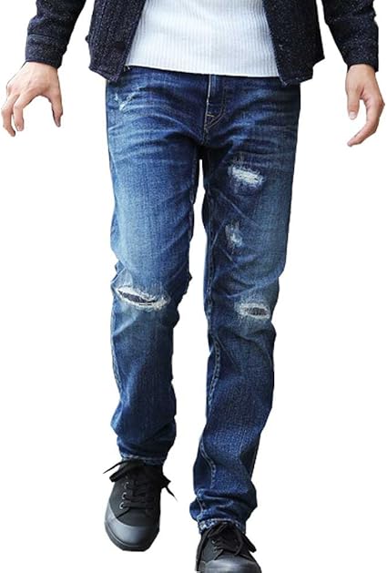 Amazon Japan Blue Jeans ジャパンブルージーンズ ジャパンブルー メンズ インディゴ ダメージ ストレッチ スリム ジーンズ パンツ 12oz ディープブルー リペア デニム Jb2311 Oa 28インチ Oa ジーンズ 通販