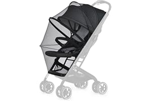 DUOMI Mosquito Net for Stroller,Encrypted Stroller Mosquito Net Full Cover with Double Zipper,Breathable & Foldable Netting for Baby Cover(Black)