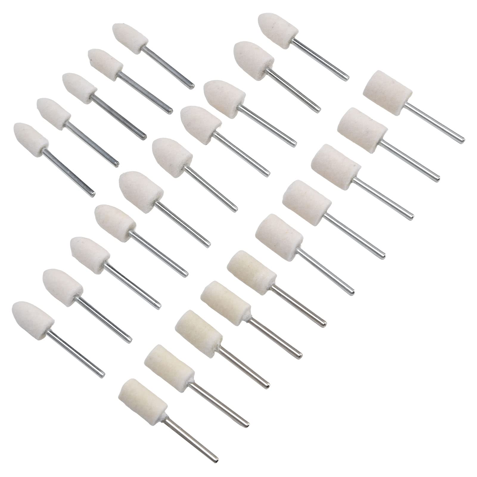 25Pcs Felt Polishing Wheel, Wool Buffing Grinding Bits Grinder Head Rotary Tool Drill Attachment for Molds, Glass, Equipment, Metal