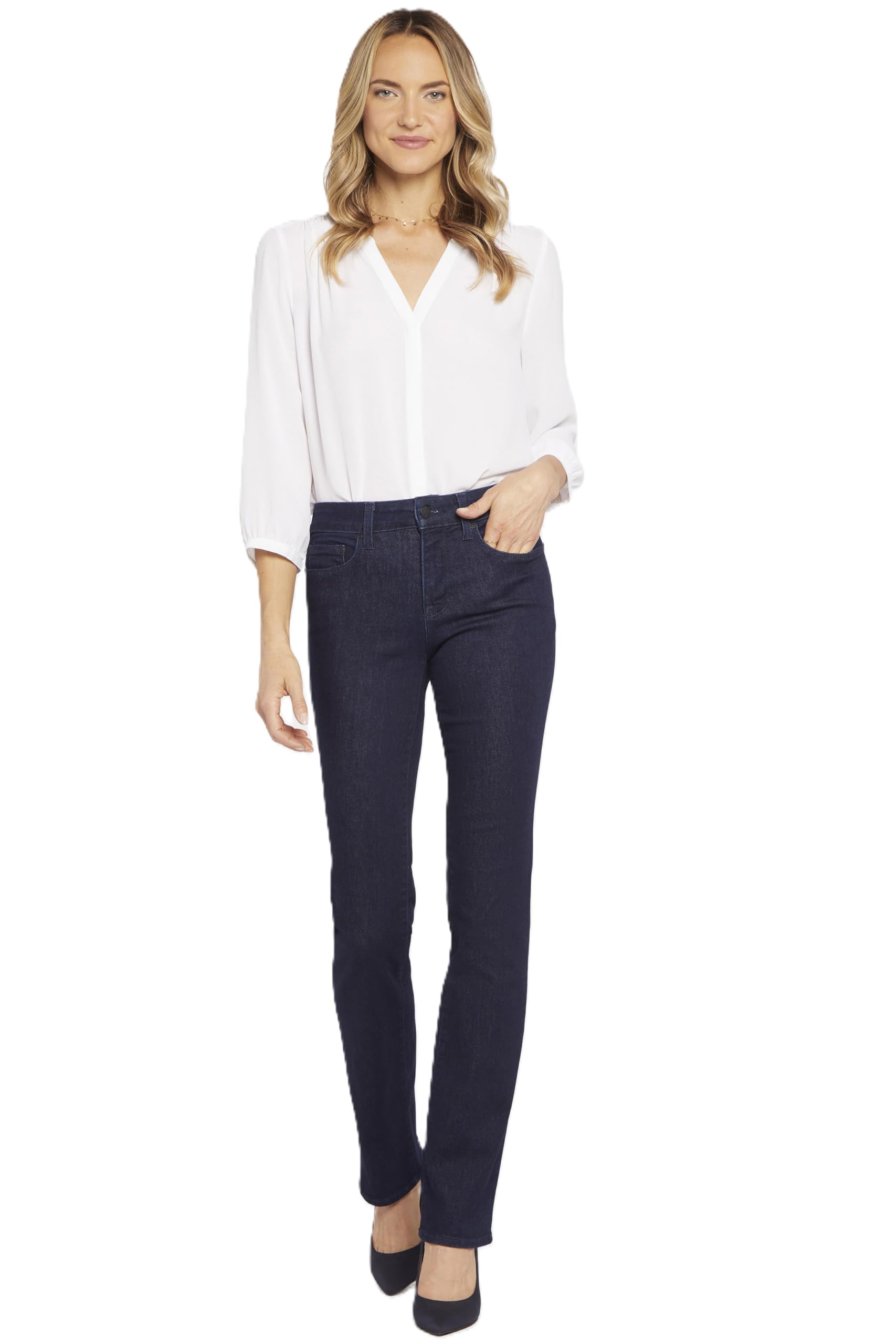 NYDJ Women’s Marilyn Straight Denim Jeans, Rinse, 4