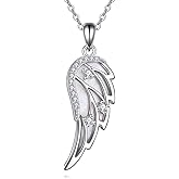 URONE Angel Wings Necklaces for Women Sterling Silver Fashion Angel Pendant Angel Jewelry Gift for Women
