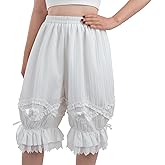 LSYYSKB Women Bloomer Victorian Steampunk Bloomers for Women Teen Girls Ruffled Lace Pumpkin Short Pantaloons Underdress