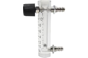 E-Found Oxygen Flow Meter 0-10LPM Flowmeter for Fluid Filtration System Oxygen Air Flowmeter Gas Regulator Acylic Flow Meter with Control Valve for Oxygen/Air/Gas