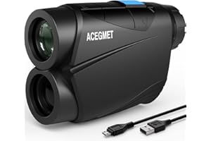 ACEGMET Range Finder Golf, Flag Lock and Pulse Vibration Golf Rangefinder, Fast Focus and Continuous Scan Golf Range Finder, 650 Yards USB Charging Golf Accessories for Men Disc for Golfing, Hunting
