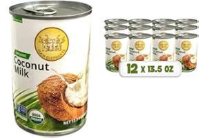 Four Elephants Unsweetened Organic Coconut Milk -13.5 Fl Oz (Canned Pack of 12) - Non-GMO, Gluten Free, USDA Organic, Kosher Certified, Easy Lid Opener