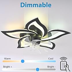 Low Profile Flush Mount Ceiling Fan with Lights 360